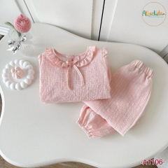 Sét bộ đồ bé gái dài tay kẻ A1106