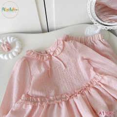 Sét bộ đồ bé gái dài tay kẻ A1106