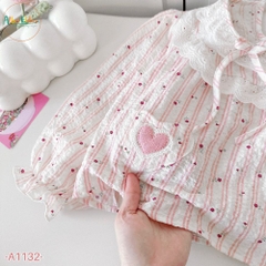 Sét bộ BG dài tay ren cổ họa tiết A1132