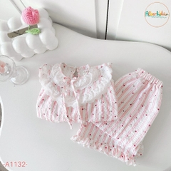 Sét bộ BG dài tay ren cổ họa tiết A1132