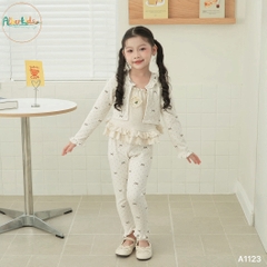 Sét bộ BG dài tay tăm lông thỏ in họa tiết A1123