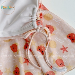 Sét đồ bơi bé gái áo ngắn tay kèm chân váy A0728