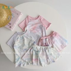 Sét đồ bơi bé gái màu loang A0890