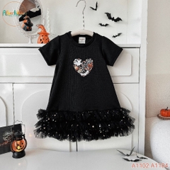 Váy BG halloween đen in hình A1102