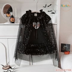 Áo choàng BG halloween lưới sao đen A1104