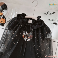 Áo choàng BG halloween lưới sao đen A1104