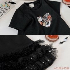 Váy BG halloween đen in hình A1102