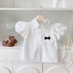 Áo sơ mi trắng đính nơ túi A0901