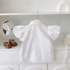 Áo sơ mi trắng đính nơ túi A0901