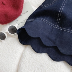 Chân váy bò họa tiết trái tim A0758