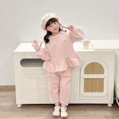 Bộ đồ nỉ BG cách điệu phối ren A1125