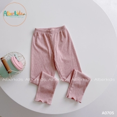 Bộ đồ bé gái dài tay hồng đính nơ  A0705