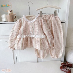 Sét bộ BG dài tay kẻ hoa A1126