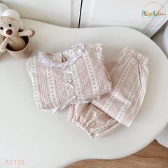 Sét bộ BG dài tay kẻ hoa A1126