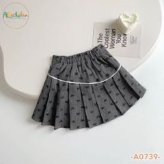 Chân váy xếp ly đính nơ A0739
