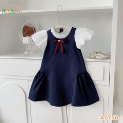 Váy bé gái phối tay trắng A0750