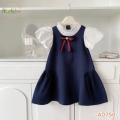 Váy bé gái phối tay trắng A0750