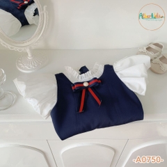 Váy bé gái phối tay trắng A0750