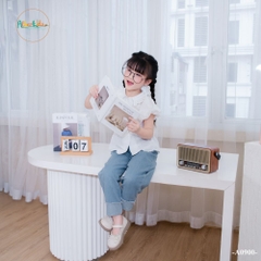 Quần bò bé gái gập gấu A1050