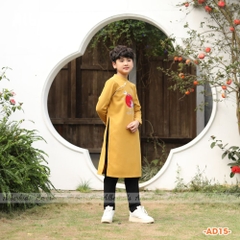 Áo dài bé trai VÀNG Thêu HẠC AD15