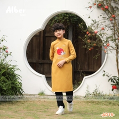 Áo dài bé trai VÀNG Thêu HẠC AD15