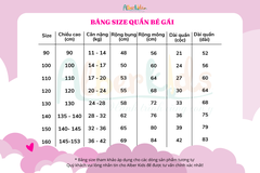 Quần dài bé gái baggy 2 cúc cạp trắng A1006