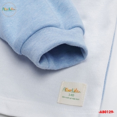 Áo nỉ nam xanh phối trắng AB0129
