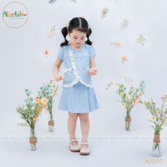 Sét áo + chân váy bé gái cách điệu A0205