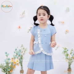 Sét áo + chân váy bé gái cách điệu A0205