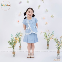 Sét áo + chân váy bé gái cách điệu A0205
