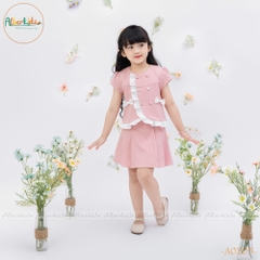 Sét áo + chân váy bé gái cách điệu A0205