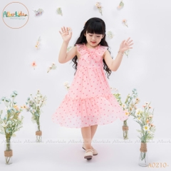 Váy bé gái sát nách họa tiết trái tim A0210