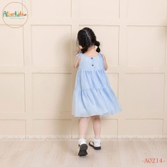 Váy bé gái 2 dây xanh A0214