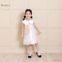 Váy bé gái sát nách phối cổ A0213