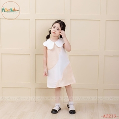 Váy bé gái sát nách phối cổ A0213