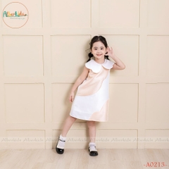 Váy bé gái sát nách phối cổ A0213