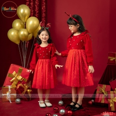 Váy bé gái đính ngọc phối lưới AG0137