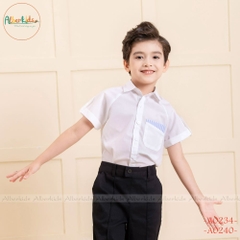 Áo sơ mi bé trai phối túi xanh A0234