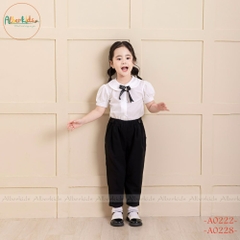 Quần dài XANH ĐEN baggy bé gái A0222