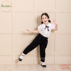 Quần dài XANH ĐEN baggy bé gái A0222