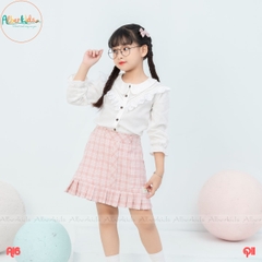 Áo sơ mi trắng bé gái A16