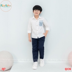Áo sơ mi bé trai phối túi A17