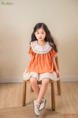 Chân váy xếp ly màu BE bé gái AG0167