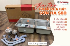 Chậu rửa bát inox cao cấp SƠN HÀ  S82 (2 Hố Cân)