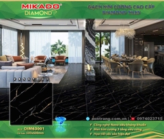 Gạch Porcelain 60x60 Mikado DIM63001 Đen tia chớp bóng - Men Kim cương