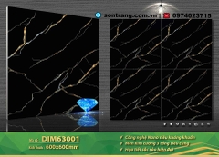 Gạch Porcelain 60x60 Mikado DIM63001 Đen tia chớp bóng - Men Kim cương