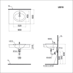 Lavabo Dương Vành - L5018