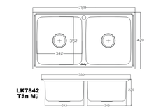 CHẬU INOX  TÂN MỸ Lucky LK7842