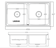 CHẬU INOX  TÂN MỸ Lucky LK8546