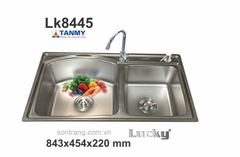 CHẬU INOX  TÂN MỸ 2 hố lệch Lucky LK8445R